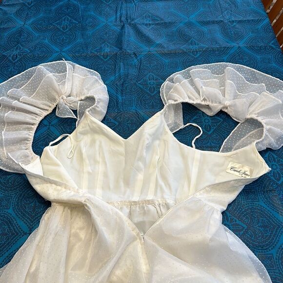 Vintage Cardi Jones polka dots ivory maxi dress - Picture 14 of 15